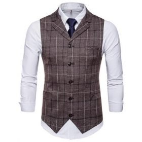 Men Striped Plaid Formal Blazer