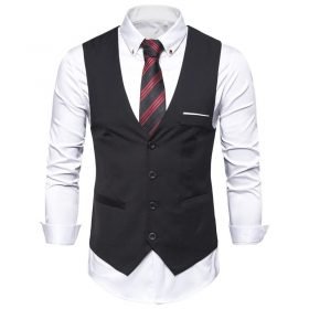 Big Size Men Black Blue Red Dress vest
